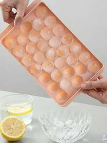 Bandeja de cubitos de hielo con tapa y caja de hielo - Bandeja de cubitos de hielo redonda con tapa, apta para refrigerador - Bandeja de cubitos de hielo con caja de hielo, apta para refrigerador - Multicolor - Ver 3