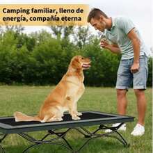 KOKILA Cama Elevada para Perros Grandes 116x60x25cm: Marco de Acero Resistente, Protección Articulaciones, Fácil Armado sin Herramientas + Almacenamiento con Bolsa,la mamá perruna o los dueños de perros en cualquier ocasión como Navidad o cumpleaños.¡Perfecta para viajes, campamentos o cualquier aventura fuera de casa! ¡Llévala contigo fácilmente dondequiera que vayas - Gris - Ver 9