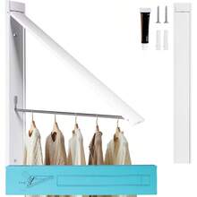 Retractable Clothes Drying RackSpace Saver Wall Mounted Folding Hanger For Laundry Room Closet Storage Organization Easy Installation Aluminium Dryer 1pcs - White - View 1
