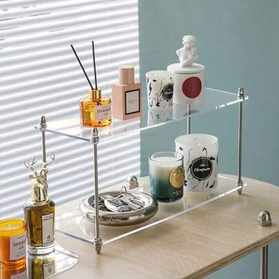Multi-Layer Acrylic Organizer Rack, Transparent Storage For Cosmetics, Bathroom, Home, Lightweight Luxury