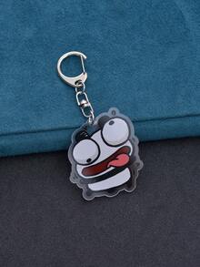 1 pièce Porte-clés mignon de dessin animé, pendentif de conception créative, cadeau de sac à dos pour étudiant, ornement suspendu créatif culturel, cadeau charmant, porte-clés méchant