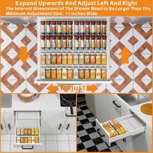 2 Stücke/4 Stücke/8 Stücke Acryl Schublade Gewürzorganizer - erweiterbar von 11 Inches bis 22 Inches, klare Gewürzschubladen und Schublade Gewürzregale, Gläser, Schrank Schublade Gewürzorganizer