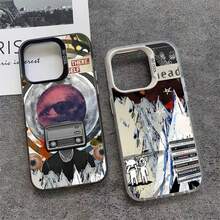 Funda de teléfono de diseño de moda vintage Radiohead para 17 16 15 14 13 12 11 Pro Max Plus color aire a prueba de golpes cubierta trasera plateada - Z7 - Ver 1