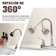 Mezcladora para Fregadero, Llave de Fregadero de Cocina Flexible, Grifo de Cocina con Dos Asas, Grifo de Cuerpo Principal de Latn, Acabado Cromo Espejo - inicial - Ver 6