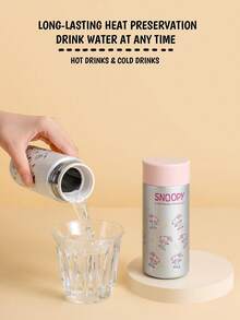 1pc 200ML Snoopy Stainless Steel Vacuum Insulated Cup, Compact Cute Pocket Bottle, Outdoor Portable Unisex Minimalist Water Bottle, High-Quality - Multicolor - View 6