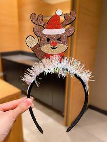4/2/1pc Cute Shiny Christmas Headbands For Women, Designed With Santa Claus, Snowman, Reindeer And Other Christmas Elements, Adding Christmas And New Year Atmosphere, Suitable As Christmas And New Year Hair Accessory Gifts For Women