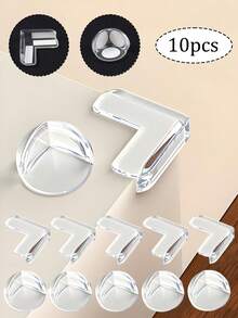 10 قطع واقيات للزوايا، خيارين للاختيار من بينهما (على شكل حرف L/مستدير)، واقي وحشو للسلامة، تستخدم لتغطية أثاث وحواف الطاولة الحادة، شفافة، مزودة بشريط لاصق مسبق، التصاق قوي للمنتج، لا تسقط بسهولة. بعد الإزالة، لن يتبقى أي آثار لاصقة ولن يتلف الأثاث. سهلة التركيب