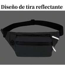 Riñonera deportiva para hombre y mujer, ideal para ciclismo, deportes al aire libre, running y viajes, bolso ajustable, resistente al agua, bolsillos múltiples, moda urbana, accesorios fitness y entrenamiento - Negro - Ver 6