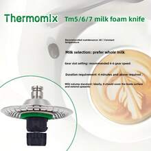 Espumador de leche Thermomix 5/6/7 - Compatible con máquinas de café Thermomix para lattes, capuchinos, chocolate caliente - Diseño fácil de limpiar, construcción de acero inoxidable duradera para una espuma de leche perfecta, ideal para amantes del café - Plateado - Ver 4