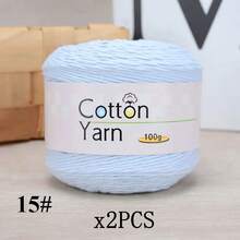 2pcs/Set 100% Cotton Yarn, 200g Total, Vibrant Colors, Lightweight Suitable For Knitting & Crochet Crafts, Ideal Starter Kit, 1pc 100g - Multicolor - View 31