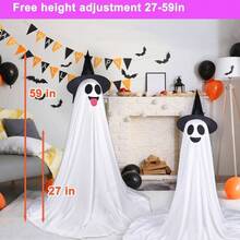 Luces de Fantasma de Halloween, 2 Paquetes de Decoraciones de Halloween en Interiores Al Aire, Fantasma Espeluznante con Control Remoto, para Porches, Patios, Jardines y Csped - blanco - Ver 8