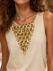 1 pieza Collar con colgante geométrico triangular vintage hecho a mano de CCB para mujeres