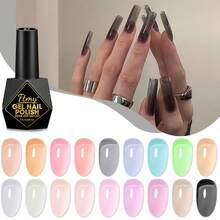 FTMY Fashionable, Casual Convenient Peel-Off 7ml 2PCS Transparent Color, Colorful Glitter Gel Nail Polish.A Perfect Small Gift For Girls, Wives And Girlfriends On Halloween, Christmas And Valentine's Day. Suitable For Parties, Gatherings And Outdoor Trips, It Is A Must-Have For Taking Photos. Multiple Colors Are Available For You To Choose From. - 紫色 - 查看 5
