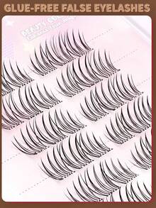 60 Pairs Christmas False Eyelashes, Natural & Realistic, Thin & Curly C-Curl, Triple-Layered Sunflower Cluster Lashes - C - View 6