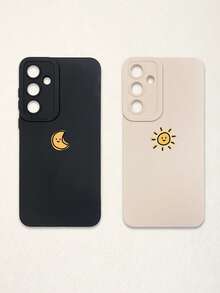 Couple Phone Cases - Sun & Moon Design, Black & White Phone Cases Compatible With IPhone & Galaxy Smartphones, Phone Cases, Case Compatible With IPhone 17 Pro Max, Covers, Cute Phone Cases, Compatible With IPhone 13, 15, 16 Pro Max, 16 - Multicolor - View 28