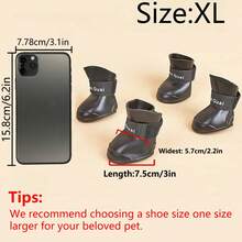 1 zestaw czarnych, gumowych, wodoodpornych kaloszy dla psów, odpowiednich do codziennego noszenia