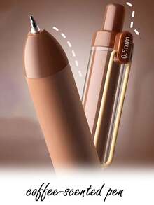 4 canetas de gel retráteis de secagem rápida e alta estética com aroma de café, canetas para exames e resolução de problemas para estudantes, canetas esferográficas embaladas, corpo de caneta de camada dupla, artigos de papelaria para escritório, canetas de ponta fina, itens essenciais para a volta às aulas; presente de Halloween, Dia dos Pais, Dia das Mães, Dia dos Namorados, Ação de Graças, Páscoa, Natal, aniversário e feriados; para presentear amigos e familiares; adequada para casamentos e cerimônias escolares