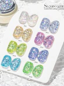 NAI SHI Nail Polish 12ML Capacity, 2025 Autumn And Winter Season, New Year New Gift, Sparkling Galaxy Crushed Diamond Rose Red, Night Cream Autumn Purple Gold Crystal Cat Eye Gel Nail Polish. Suitable For All Seasons, Translucent Cat Eye Magnetic Nail Beauty. - Multicolor - View 33