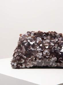 Women's Clutch Bag, Sequin Bag, Party Bag, Bridal Party Bag, Party Accessories, Women's Party Dress, Christmas Bag, Women's Christmas Gift, Elegant Women's Handbag, Wedding Supplies (Random Pattern) - Dark Grey - View 4