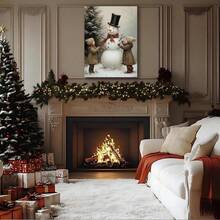 Arte de pared navideño xinch, imágenes de granja, decoración de pared, escena de nieve de invierno, impresión en lienzo, decoraciones de arte para el hogar, baño, sala de estar, dormitorio - transparente - Ver 4