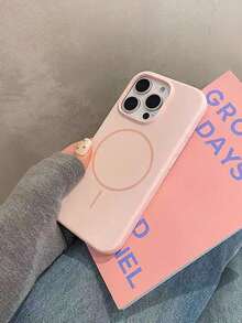 奢华磁吸软硅胶手环手机壳，兼容 17/16/15/14/13/12/11 Pro Max Plus，支持磁吸无线充电，防震保护套 - 粉色 - 查看 3