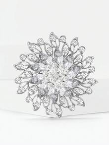 Sparkling Rhinestone Flower Brooches - Luxury Crystal Pins For Women Unisex Banquet Clothing Accessories/Friends Party Badge Gifts