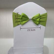 婚礼椅装饰，生日派对椅饰带蝴蝶结、松紧带，可定制宴会酒店豪华缎面椅饰带。