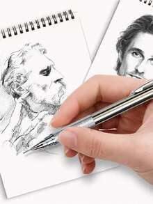 1 Stück Metall Automatikstift mit Druckknopf und niedrigem Schwerpunkt zum Zeichnen und Skizzieren, nachfüllbar