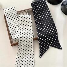 3 Leopard Print Polka Dot Women's Long Scarves - Vintage Hot , Wrap Scarves, Headscarves, Belts, Fashion Accessories, Versatile Styling, Clothing Enhancer, Fashion Prints, Soft Material, Durable Textiles, Headband Wraps, Vintage Enthusiasts - Họa tiết da báo/chấm bi đen - Xem 2