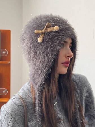 1pc Women's Knitted Hat, Solid Color Letter Embroidery Design, Knitted Hat For Autumn/Winter, & Fashionable, Versatile, Breathable & Comfortable, Foldable & Portable, Suitable For Daily Commute, Camping, Travel, Hiking, Theme Parks, Cafes, Farms, Gatherings, Parties, Photo Shoots