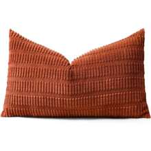 OTOSTAR Corduroy Decorative Lumbar Throw Pillow Cover 14x36 Inch Super Soft Boho Striped Rectangle Pillow Covers Case Modern Cushion Covers For Sofa Couch Bedroom Car Decor Orange - Lạc đà - Xem 9