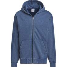 Adidas 男士宽松破洞三叶草牛仔夹克 - 藍色 - 查看 2