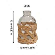 1pc 50/100ml Retro Grass Weaving Glass Diffuser Bottle - Transparent, No-Flame Required, Ideal For Home Freshness, Rattan Reed Diffuser, Diffuser For Home, Ideal Decor Gift For Christmas & New Years