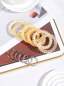 1pc/7pcs Small And Convenient Bright Surface Colorful Spring Wrist Coil Keychain, Coil Bracelets Keychain, Coil Keychain, Stretchable Spiral Bracelet Wrist Coil Key Chains School Car Accessories Cute Goth Y2k Bag Accessories Lanyards With Id Holder Car Accessories Bag Charms Car Teacher Friend Sister Gift Ideas - Multicolor - View 25