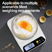 SOKANY 1kg/1g Compact Kitchen Scale, White, Precise Cooking Measurement, Convenient Kitchen Tool (Batteries Not Included) - White - View 3