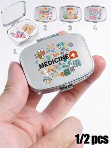 Quadratische Pillendose mit Krankenschwester-Muster, tragbare Pillen-Aufbewahrungsfächer, Mini-Metallaufbewahrungsbox, tragbare Schmuck- und Pillendose, personalisiertes kreatives Geschenk, Schleife, Krankenschwester-Hut, Medizinflaschenmuster, geeignet für Reisen, Outdoor-Aktivitäten, Taschen, Taschen, verwendbar als Hochzeitsgeschenk, Geschenk und Empfangsdekoration, einzigartig gestaltete dekorative Reiseaufbewahrungsbox, Muttertagsgeschenke, Geschenke für Freunde, Krankenschwester-Geschenk - Verschiedenfarbig - Übersicht 12