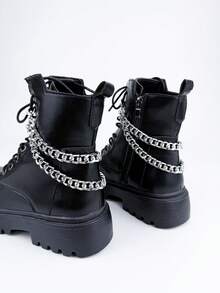 1 قطعة سلسلة زخرفية ذات طبقتين بطراز بانك للأحذية الكبيرة، إكسسوار رائع للزينة DIY، ملابس الحفلات، تزيين الأحذية للنساء والرجال