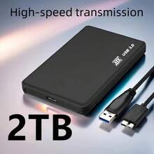 4TB 2TB Ultra-Fast Portable External HDD, High-Capacity High-Speed External Hard Drive,For Computer,Dash Cams,Portable 4TB 2TB External Hard Disk, Sleek Design, Reliable Storage, Ideal For Students, And Professionals (USB 3.0) - 4TB - 查看 1