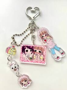 Heisei-Style JK! Cute Cartoon Retro Style Girl Keychain Bag Decoration Pendant Accessory (Excluding Card Paper)