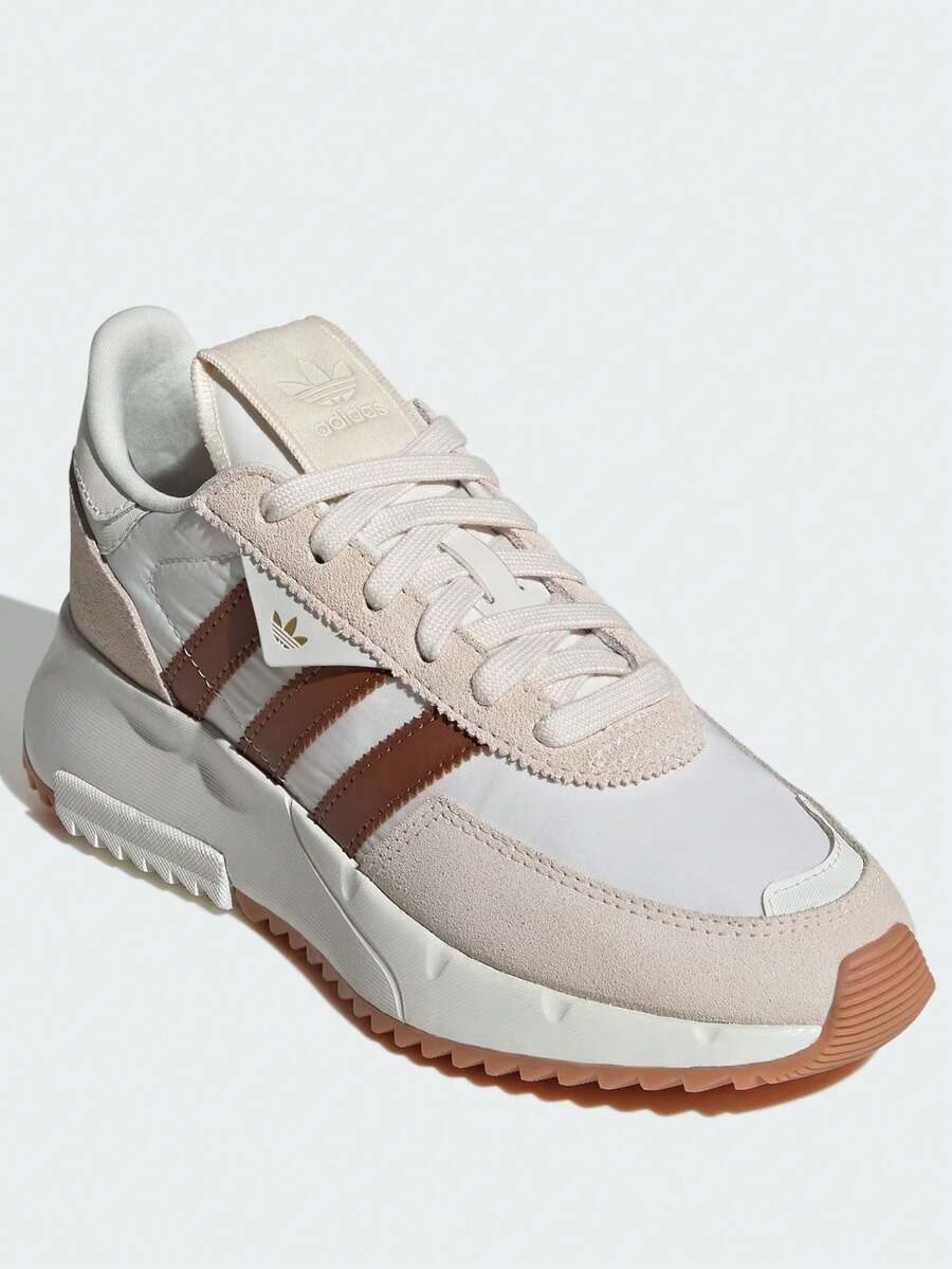 Adidas RETROPY F2 J Classic Sneakers, Adidas Originals Retropy F2 Leather, Comfortable & Versatile, Non-Slip & Durable Casual Shoes, White & Brown, Unisex - Dusty Pink - View 1