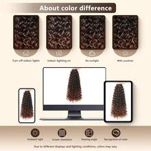 5PACKS Pre Looped Gogo Curl Crochet Hair 18 Inch Pre Twisted Short Curly Crochet Hair For Women Ocean Wave Braiding Hair Water Wave Deep Braiding Hair - Đen & Nâu - Xem 8
