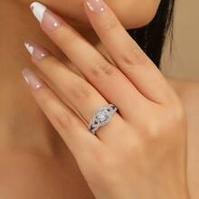 1 pieza Anillo elegante y exquisito de mujer para fiesta/uso diario con cubic zirconia estilo romántico francés