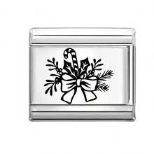 1 Stück individuell gestaltbares DIY italienisches modulares Armband, mit Weihnachtselementen, geeignet für Weihnachten, Neujahr, Halloween, Valentinstag, Weihnachtsstil, charmantes Design, Edelstahl Schmuck, Weihnachts- & Halloween-Essentiell, lokal, praktisch & modisch, Weihnachtsdekoration, Party-Outfit-Anleitung, Weihnachtsgeschenkzubehör, Weihnachtshaus-Atmosphäre, Halloween-Accessoires, geeignet als Partygeschenke für Freunde/Familie/Paare, Retro-Botanik-Stil, elegantes schwarzes Design, stabiler Herbstfarbton