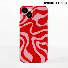 1pc Minimalist Asymmetrical Patchwork Pattern Glossy Hard Shell Phone Case, Suitable For IPhone 11/12/13/14/15/16 Pro Max