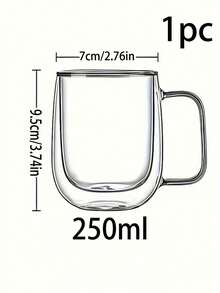 2pcs Simple Light Luxury Double-Layer Insulated Heat Preservation Good Glass Coffee Cup With Double Wall Insulation, Transparent, With Portable Handle, Suitable For Cappuccino, Latte, Tea, Hot And Cold Drinks, Suitable For Easter, Christmas, Birthday Party Back To School