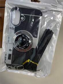 Funda de teléfono en forma de cámara 3D cruzada divertida compatible con iPhone 14 Pro Max, compatible con Apple 13 con cordón, compatible con iPhone 11/12/X/Xs/Xr/Xs Max resistente al agua, a los golpes y a los arañazos