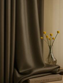Luxury Glow Faux Silk Curtain Panel-1 Panel, 8 Grommets, 14 Colors, Elegant & Light Filtering  54 X 84 Inches - Grey - View 6