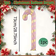 1 件/4 件超大 59 英寸拐杖糖气球 - 巨型圣诞装饰（粉色、绿色、金色、青色） - 室内/室外使用、生日、新年派对装饰 - 无需电源，用泵轻松充气 - 节日派对用品、糖果主题圣诞装饰、条纹图案、优质材料、节日气氛、活动装饰、可重复使用 - 彩色 - 查看 20