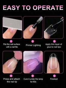 120/600Pcs Short Almond Nail Tips Soft Gel Clear Gelly Nail Tips Half Matte Full Cover Nail Tips Acrylic Pre-Filed Press On Fake Nail Tips For Nail Extension Home DIY Manicure Press On Nails Nail Supplies - 清除 - 查看 6