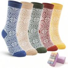 SISOSOCK 5 Pairs Fuzzy Soft Cozy Fluffy Socks Women, Casual Thick Plush Comfy Sleep Socks, Warm Winter Gifts Women - 多色-lb-3 - 查看 12